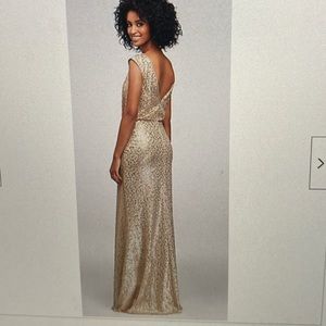 Davids Bridaal Long Gold Bridesmaid dress.